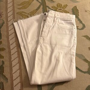 Toteme classic cut high rise straight leg jeans in off white